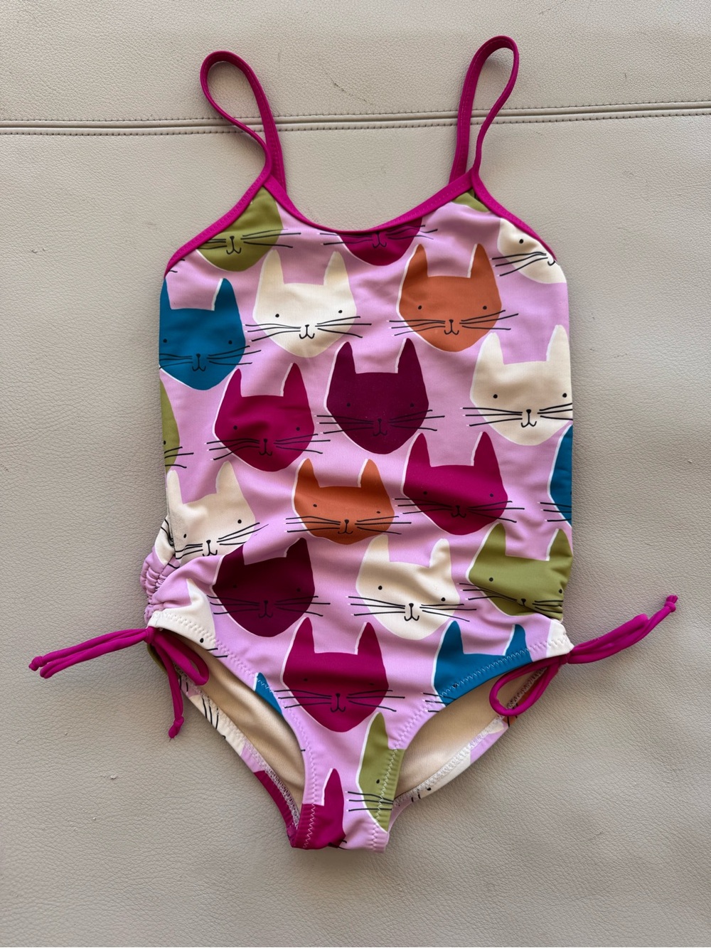 PINK CHICKEN Girls Sadie Kitty Cat One-Piece Swimsuit Size 5